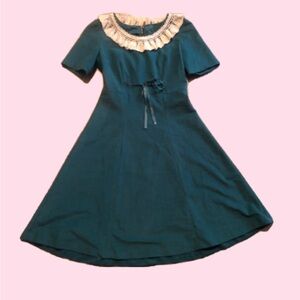 Forest Green Vintage Handmade Dress